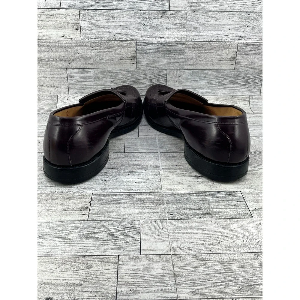 Allen Edmonds Newport Men Sz 11B Burgundy Leather Kiltie Tassel Loafers USA Made